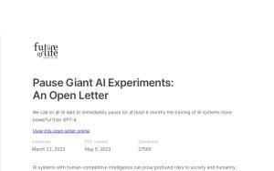 Future of Life Institute, Pause Giant AI Experiments: An Open Letter