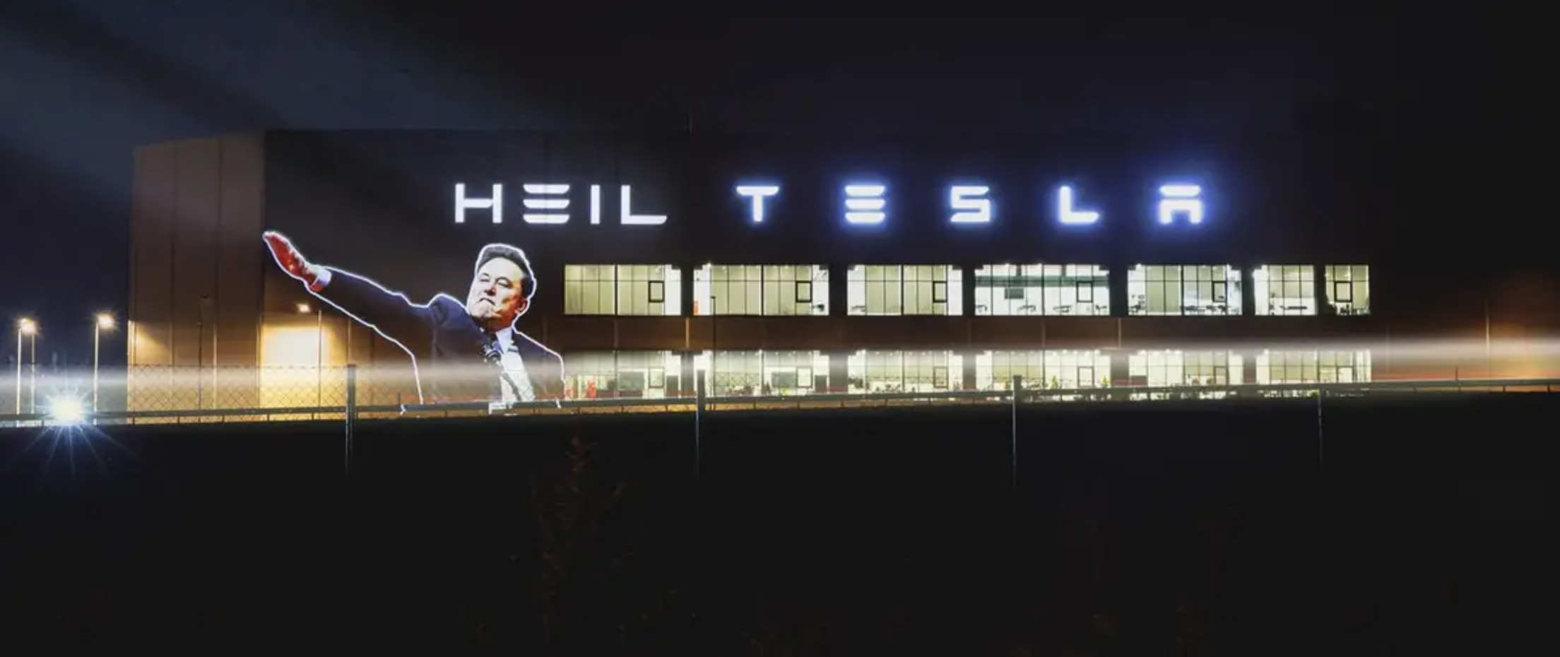 Protests directed at Elon Musk following his support of Donald Trump and association with radical right-wing, Fascist and Neo-Nazi public figures and groups, including making a “Roman salute” to a cheering crowd following the 2025 presidential inauguration | Image credit: politicalbeauty_X.com
