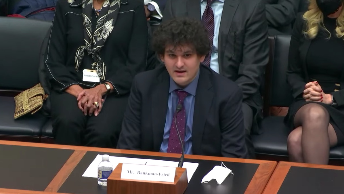 Sam Bankman-Fried (SBF) testifying before the US congress, 2021